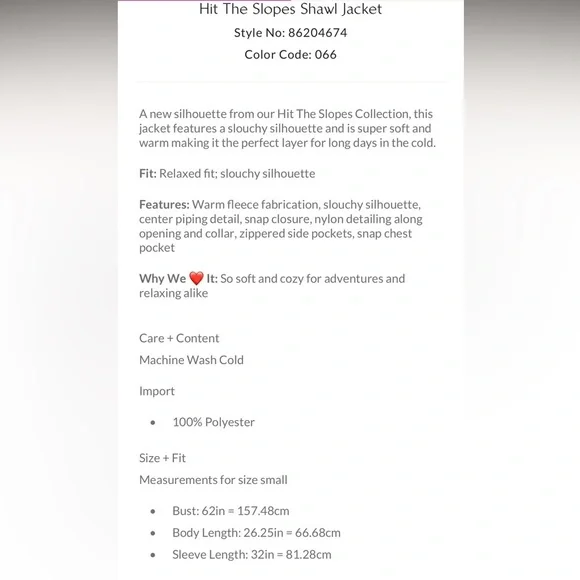 Free People Hit the Slopes Shawl Jacket Size Medium NWT - Picture 5 of 16